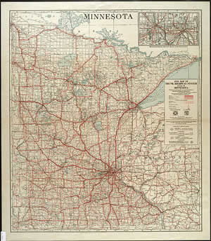 Official Map of Minneapolis and Saint Paul, Minnesota, 1923