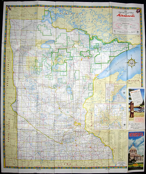 1953 Official Road Map of Minnesota